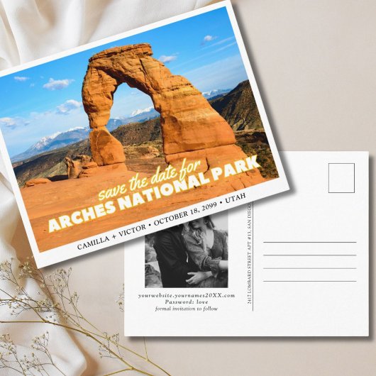 Arches Nationalpark Wedding Save the Date Postkarte