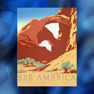 Arches Nat'l Park Vintage Poster, Amerika entdecke Postkarte