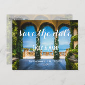 Arches of Italy Elegant Save the Date Ankündigungspostkarte (Vorne/Hinten)
