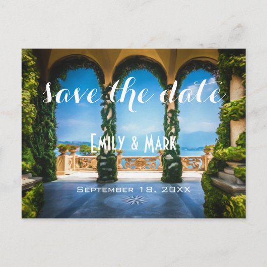 Arches of Italy Elegant Save the Date Ankündigungspostkarte (Vorderseite)