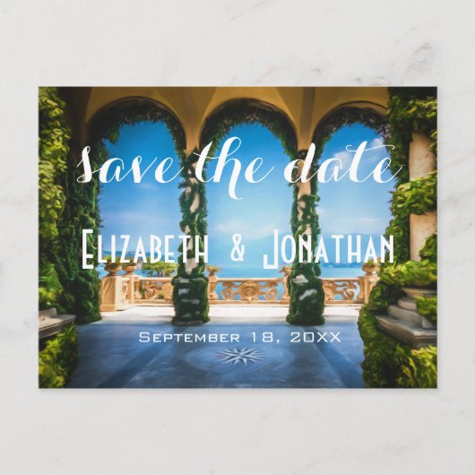 Arches of Italy Elegant Save the Date ZZ Ankündigungspostkarte (Vorderseite)