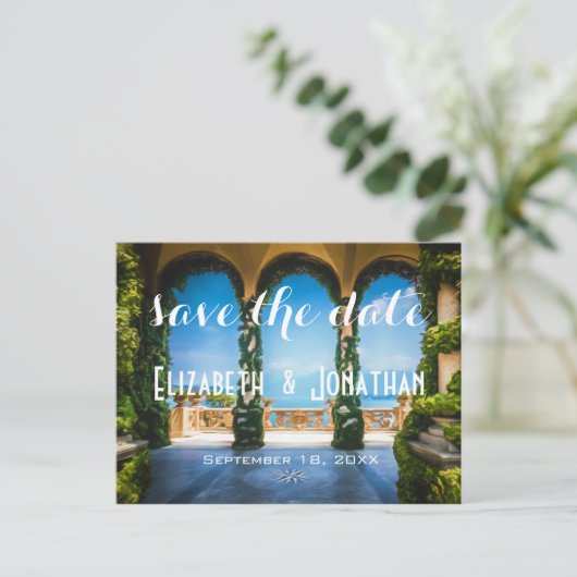 Arches of Italy Elegant Save the Date ZZ Ankündigungspostkarte (Stehend Vorderseite)