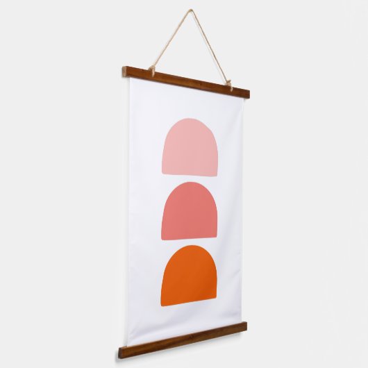 Arches Pink Coral Orange Wandteppich Mit Holzrahmen (Gewinkelt)