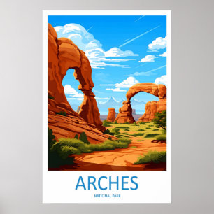 Arches Poster Nationalpark Vintage Skireise