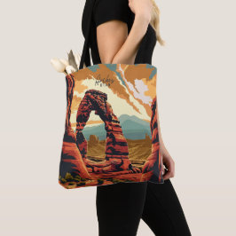 Arches Utah USA Vintag Art Travel Illustration Tasche