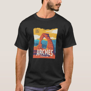 Arches Utah Wüste Nationalpark Retro Vintag Des De T-Shirt
