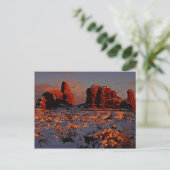 Arches Winter Sunset Postcard Postkarte (Stehend Vorderseite)