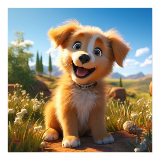 Archie - Gelbe Labrador Retriever Puppy Fotodruck (Vorne)