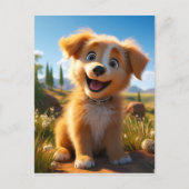 Archie - Gelbe Labrador Retriever Puppy Postkarte (Vorderseite)