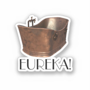 Archimedes Bathtub Classic Round Sticker