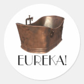 Archimedes Bathtub Classic Round Sticker (Vorderseite)