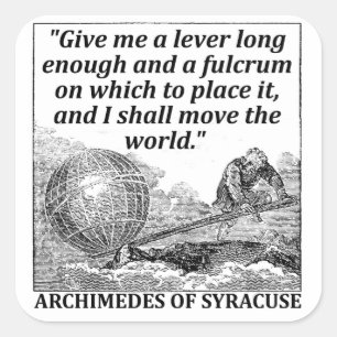 Archimedes-Hebel Quadratischer Aufkleber