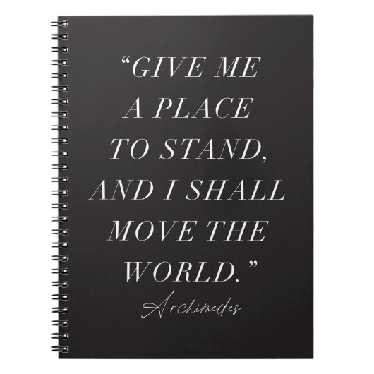 Archimedes Inspiration Quote Notebook Notizblock (Vorderseite)