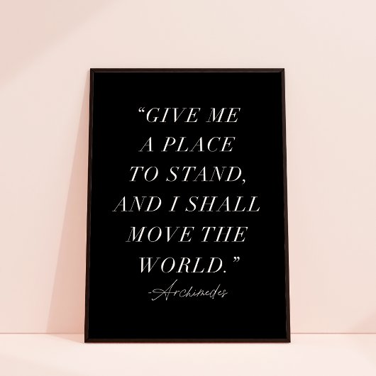 Archimedes Inspiration Zitat Art Print Poster