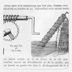 Archimedes-Schraube Quadratischer Aufkleber