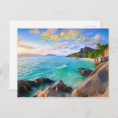 Archipel der tropischen Seychellen Postkarte (Vorne/Hinten)