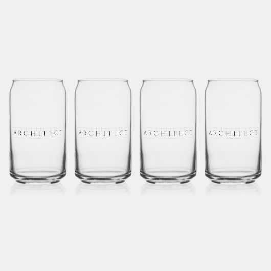 ARCHITECT 16 oz Drink Glass Set (4) / Black Dosenglas (Vorderseite)