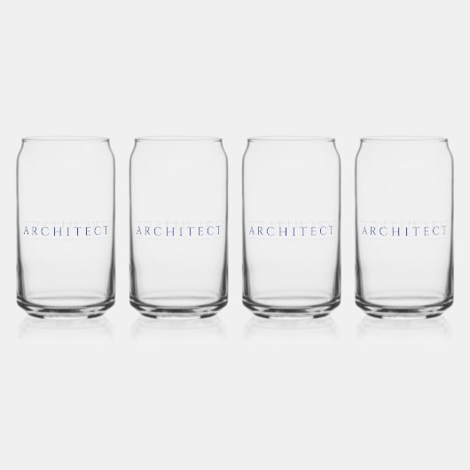 ARCHITECT 16 oz Drink Glasses Set (4) / Marine Dosenglas (Vorderseite)