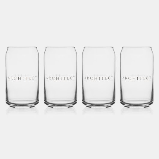 ARCHITECT 16 oz Drink Glasses Set (4) / Sepia Dosenglas (Vorderseite)
