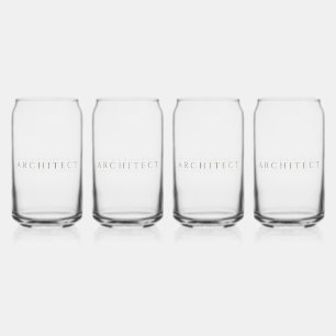 ARCHITECT 16 oz Trinkgläser Set (4) / Sepia Dosenglas