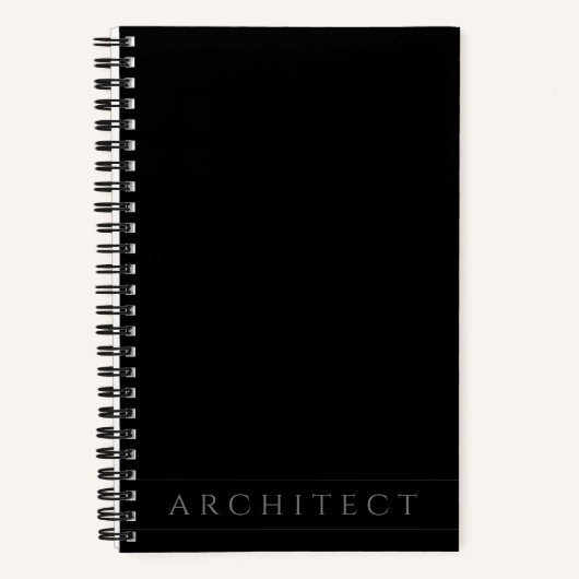 ARCHITECT 5.5x8.5 Black Spiral Notebook Notizblock (Vorderseite)