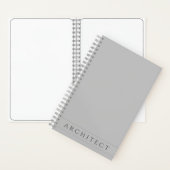 ARCHITECT 5.5x8.5 Graues SpiralNotebook Notizblock (Innen)