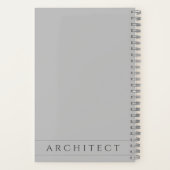 ARCHITECT 5.5x8.5 Graues SpiralNotebook Notizblock (Rückseite)