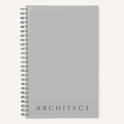 ARCHITECT 5.5x8.5 Graues SpiralNotebook Notizblock (Vorderseite)