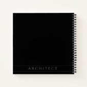ARCHITECT 8.5" Square Black Spiral Notebook Notizblock (Rückseite)
