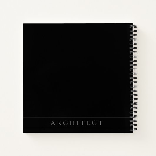 ARCHITECT 8.5" Square Black Spiral Notebook Notizblock (Rückseite)