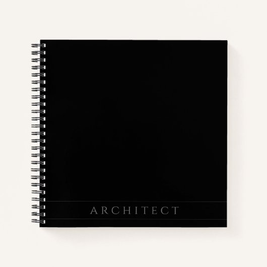 ARCHITECT 8.5" Square Black Spiral Notebook Notizblock (Vorderseite)