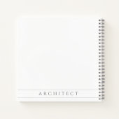 ARCHITECT 8.5" Square Spiral Notebook / Grau Notizblock (Rückseite)