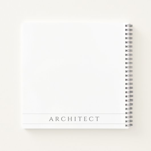 ARCHITECT 8.5" Square Spiral Notebook / Grau Notizblock (Rückseite)