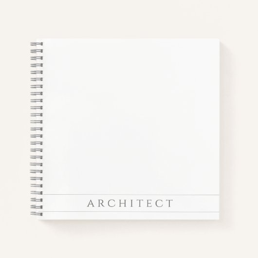 ARCHITECT 8.5" Square Spiral Notebook / Grau Notizblock (Vorderseite)