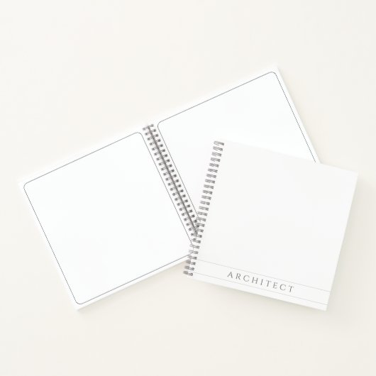 ARCHITECT 8.5" Square Spiral Notebook / Grau Notizblock (Innenseite)