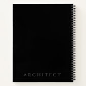 ARCHITECT 8.5x11 Black Spiral Notebook Notizblock (Rückseite)