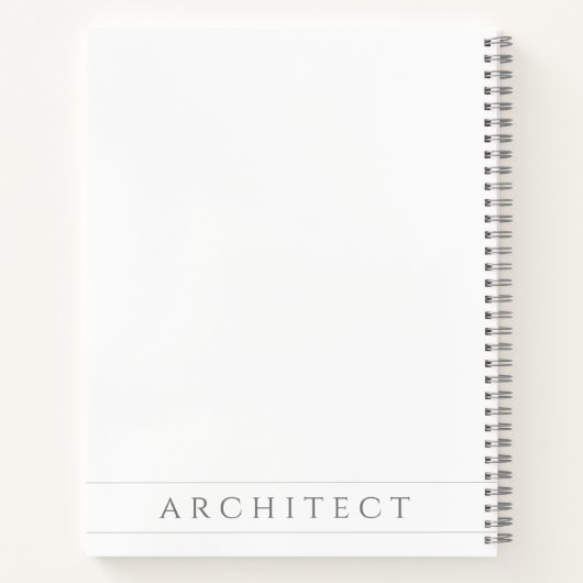ARCHITECT 8.5x11 Spiral-Notebook / Grau Notizblock (Rückseite)