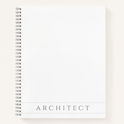 ARCHITECT 8.5x11 Spiral-Notebook / Grau Notizblock (Vorderseite)