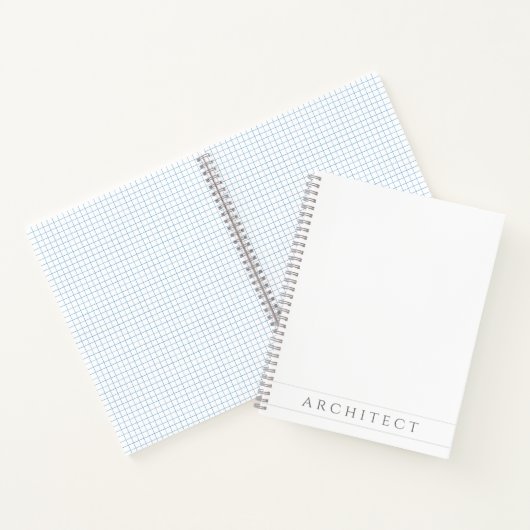 ARCHITECT 8.5x11 Spiral-Notebook / Grau Notizblock (Innenseite)