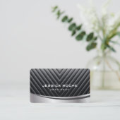 Architect Beruflich Black Silver Metal QR Code Visitenkarte (Stehend Vorderseite)