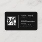 Architect Beruflich Black Silver Metal QR Code Visitenkarte (Rückseite)