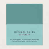 Architect Blue Modern Simple Minimal Business Card Visitenkarten (Außenseite Aufgefaltet)