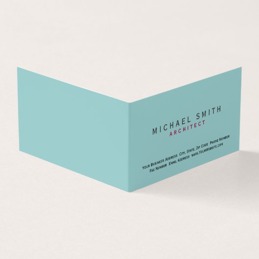 Architect Blue Modern Simple Minimal Business Card Visitenkarten (Vorderseite)