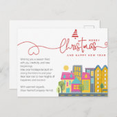 Architect Builder Watercolor Minimal Christmas Postkarte (Vorne/Hinten)