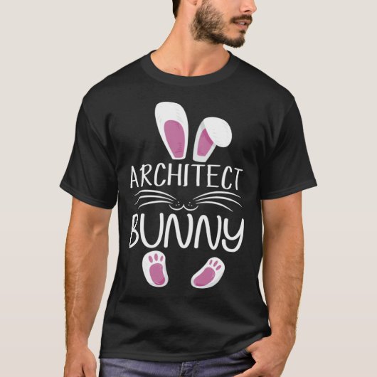 Architect Bunny Cute Matching Family Easter Day T-Shirt (Vorderseite)