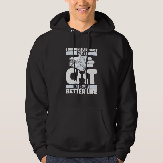 Architect Cat Buildings Civil House Architecture Hoodie (Vorderseite)