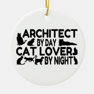 Architect Cat Lover Keramik Ornament