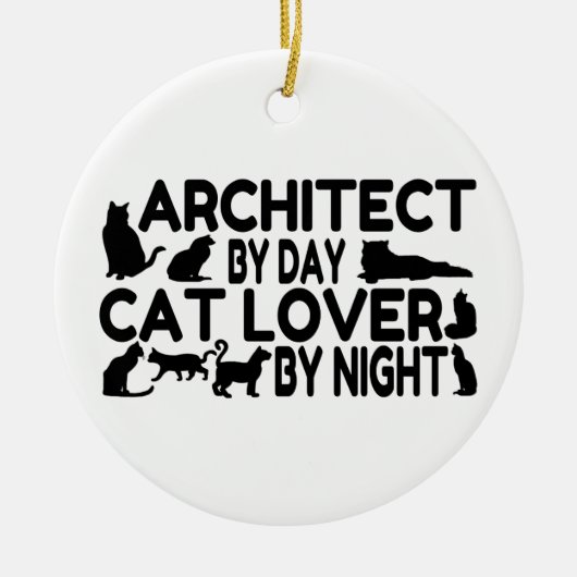 Architect Cat Lover Keramik Ornament (Vorne)