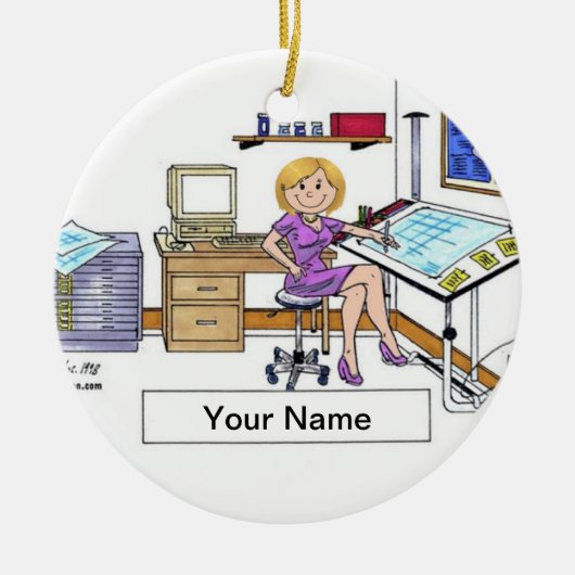 Architect/Engineer - Female Keramik Ornament (Vorne)