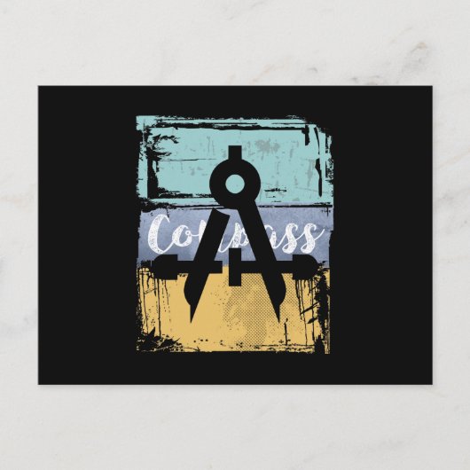 Architect Engineer Vintage Retro Compass Postkarte (Vorderseite)